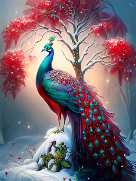 Diy Peacock Diamond Mosaic Painting Bird Full Squareround Embroidery Cross Stitch Animal Flower Crystal Home Decor