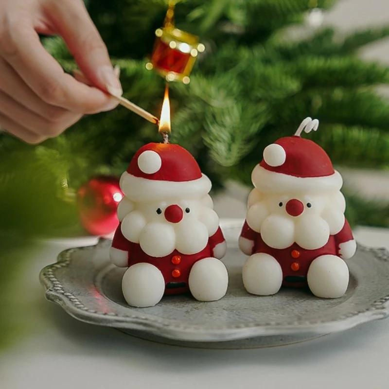 New Year Candles Christmas Candles Decorative Christmas Santa Fragrant Candle for Guest Gift Set