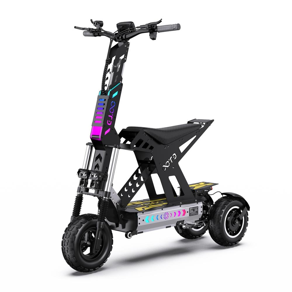 OOTD T30 Three-wheeled electric scooter, dual 1600W motors, 60V 31.2Ah battery, 13-inch off-road tires, maximum load capacity 200kg