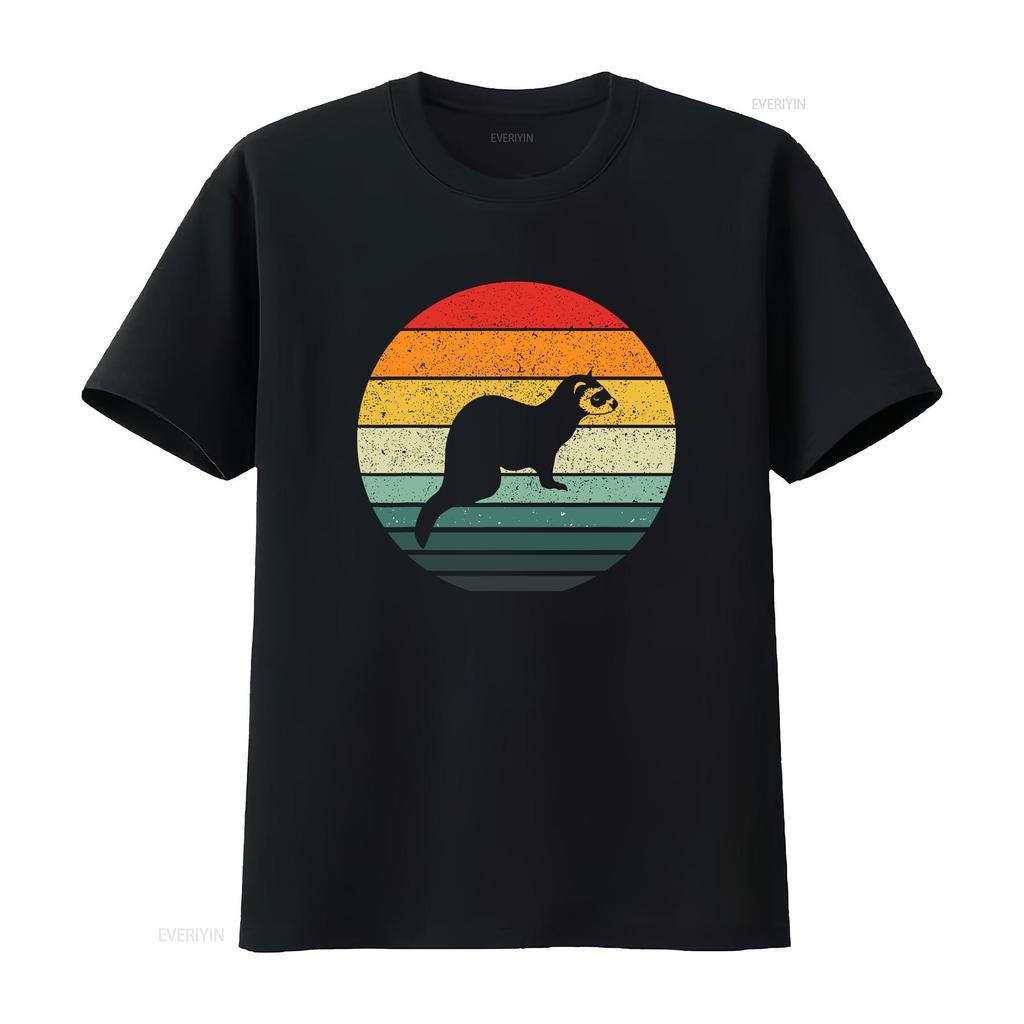 Vintage Ferret Retro T Shirt vintage Washed Unisex graphic homme fashion streetwear Stretched Slightly Comfortable
