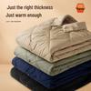 MINISO Men's Lapel Winter Fleece-Lined Padded Jacket