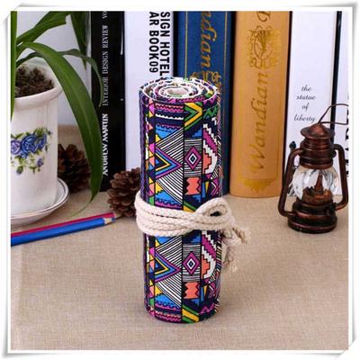 36/48/72 Holes Canvas Pencil Bags Creative Pen Pouch Brush Tool Bags Stationery Pouch