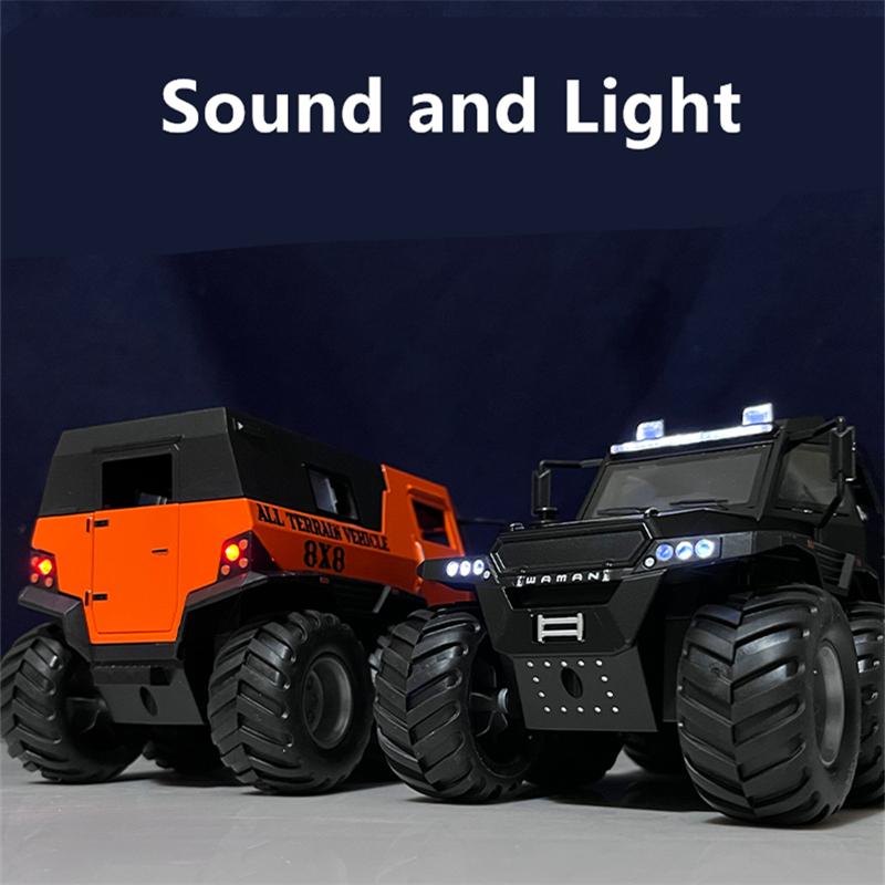 1/24 Russia Conqueror Shaman 8*8 Tyre Alloy Armored Car Model Diecast Metal Toy Police Off-road Vehicles Car Model Children Gift