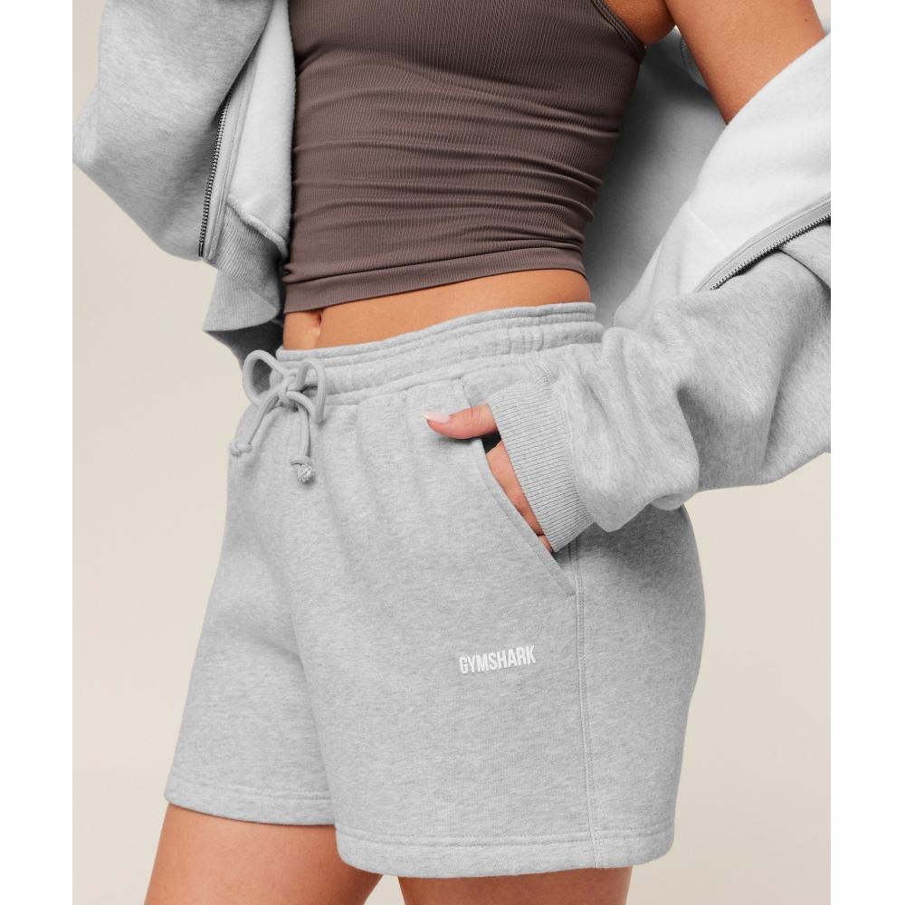 Gymshark Cosy Luxe Shorts Bros Soft Grey Marl B6b3o Gc3c