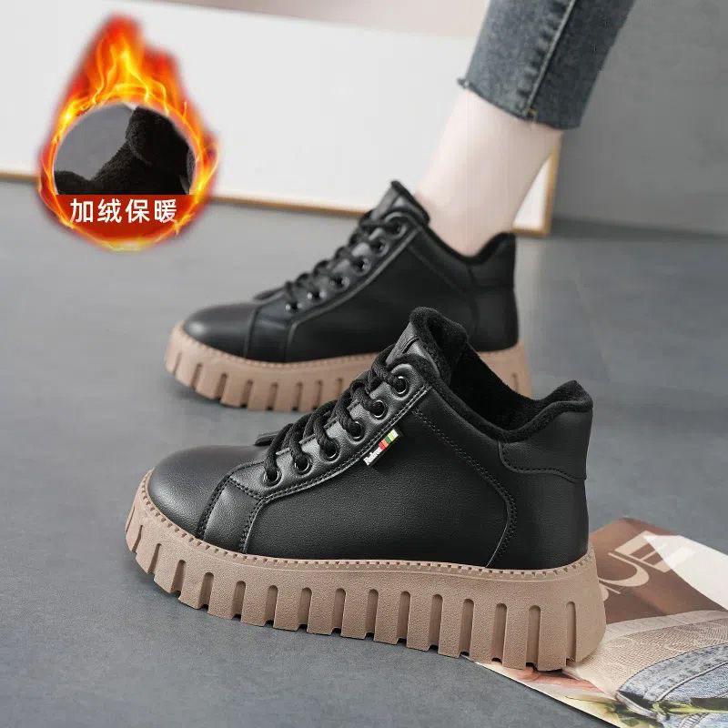 

Winter New Arrival Fashion Women s Boots Thickened Warm Cotton ShoesThick Soled Non-slip Woman Sneakers Mid-Calf Snow Boots 39 чёрный