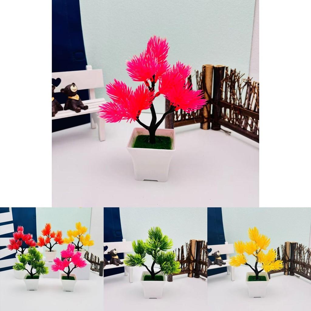 Pine Bonsai Garden Ornament With Faux Tree For Home Decor And Hotel Lobby