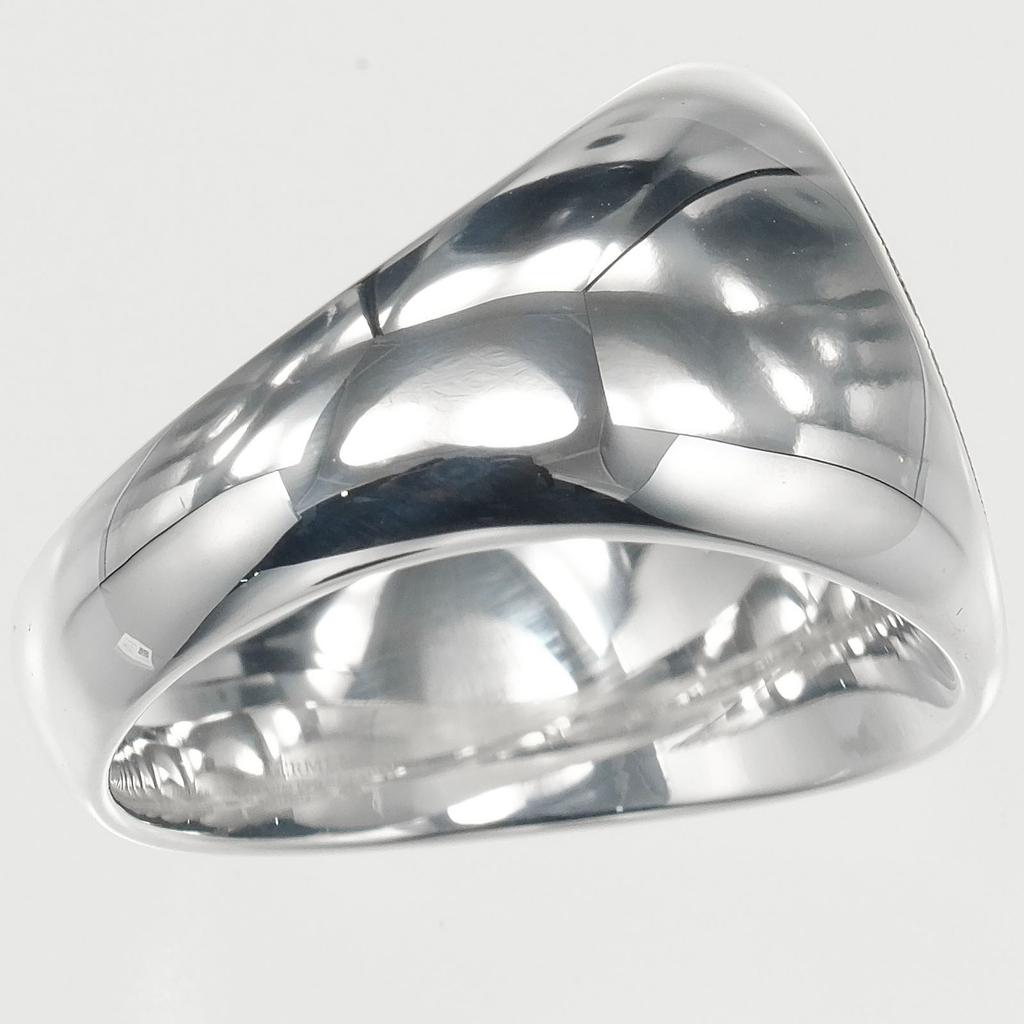 HERMES Exlibris Chevalier Ring Silver925/K18 Pink Gold #6.4(US Size) 11.5g Women Used