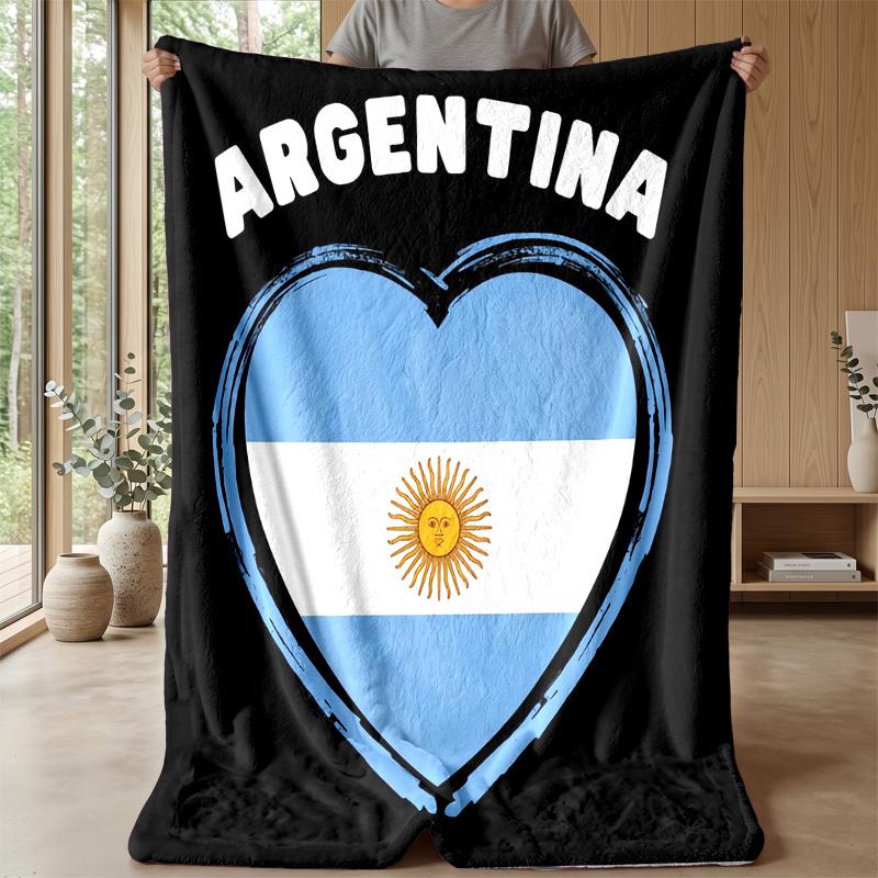 Argentina national football team Theme blanket Soft Flannel Blanket Plush Throw Blanket Cozy Sofa Bed Blanket for Home Decor