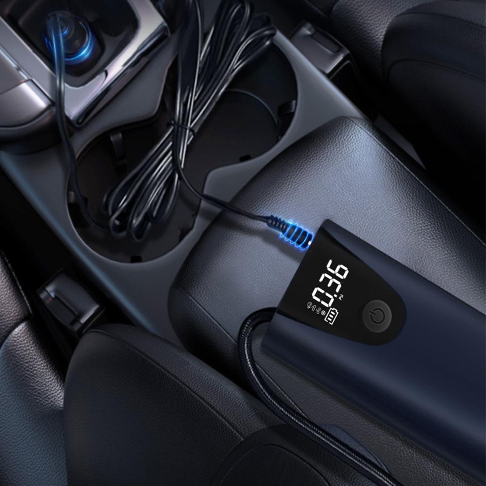 Portable Car Plug-in 12V 30L/min Electric Air Compressor Inflation Pump LCD Display Air Pump Tire Pressure Inflation for Car