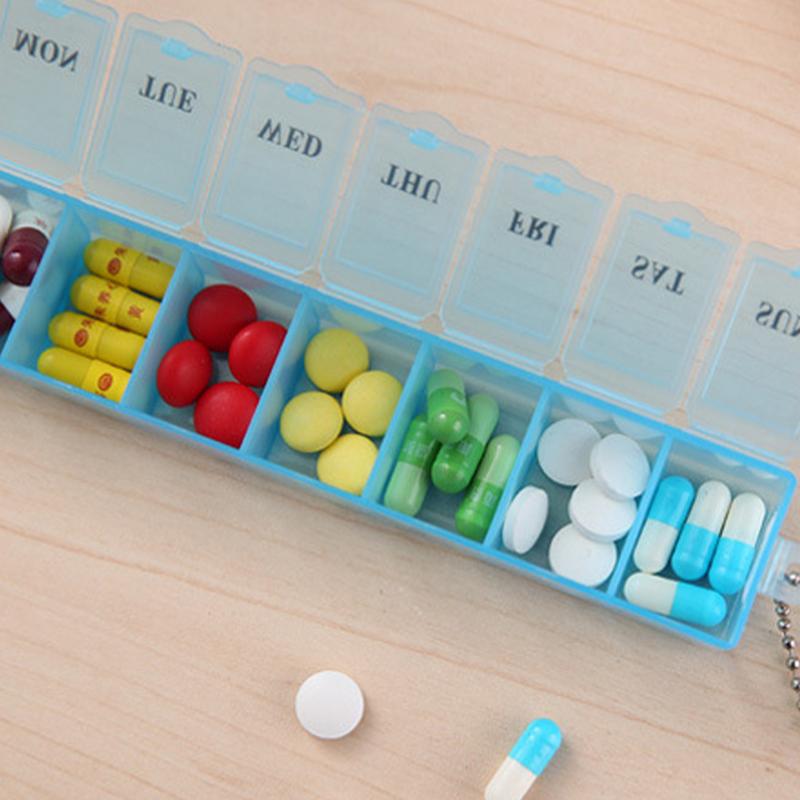 7 Days Pill Medicine Box Weekly Tablet Holder Storage Transparent Pill Case Organizer Container Clear Color Splitters Case