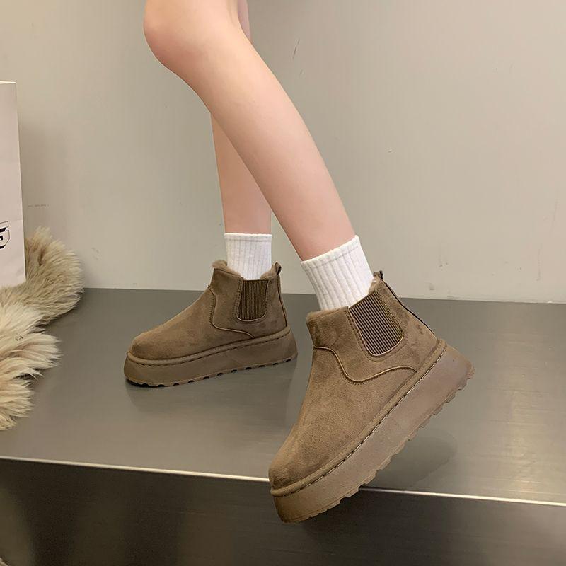 

Женские зимние ботинки на толстой подошве 2025: Теплые, Слипоны, Нескользящие, Универсальные, Зимний стиль с плюшевой подкладкой. 44 Random