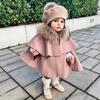 Cappotto da bambina caldo e spesso, collo di pelliccia, cappotto lungo invernale per bambini, capispalla per bambini adolescenti