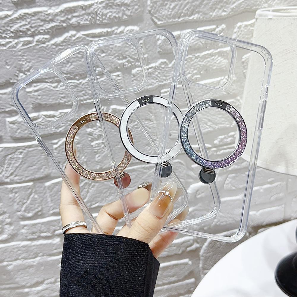 For iPhone 16 Pro Max Case Compatible with MagSafe TPU + PC Kickstand Clear Phone Cover