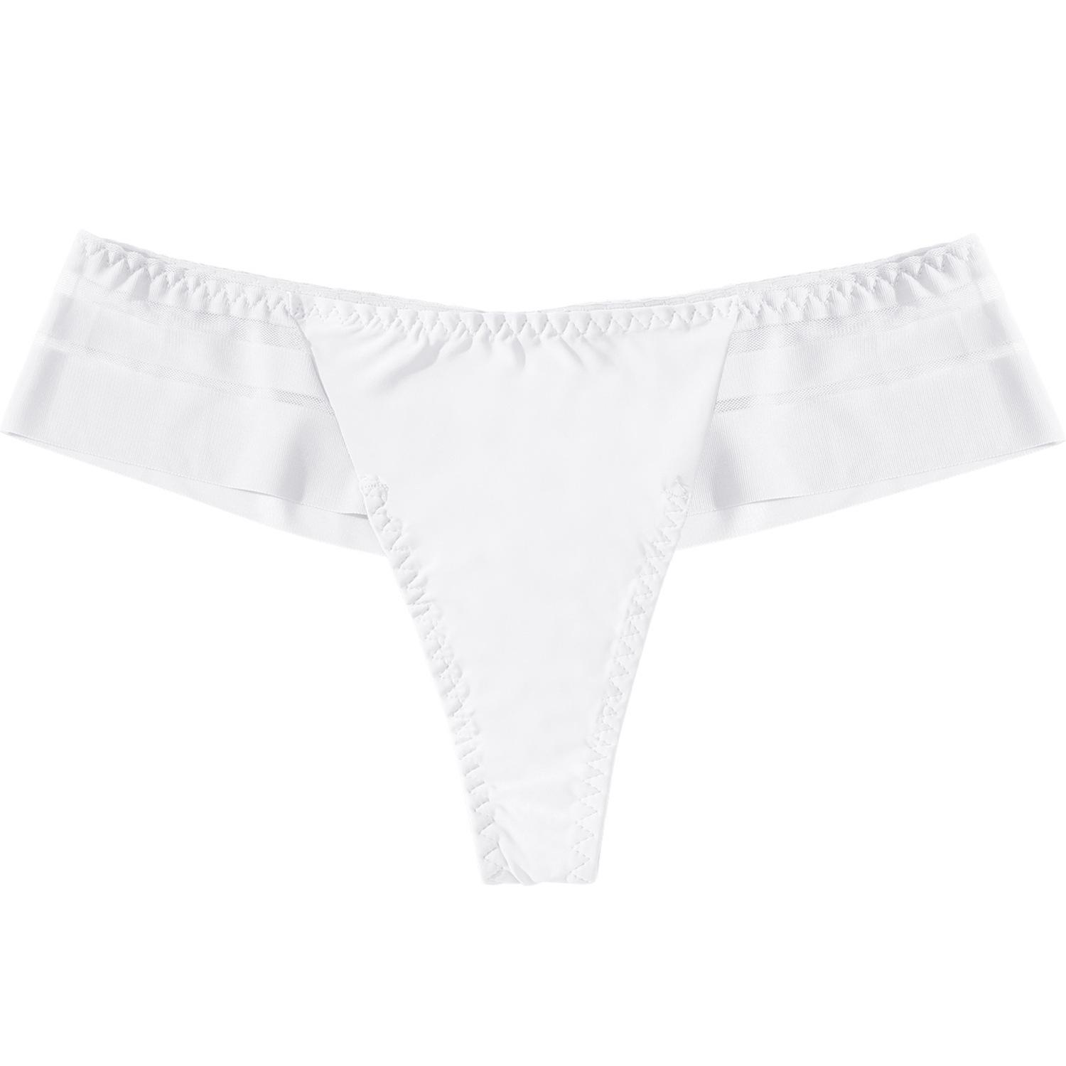 

Европейские и американские женские бесшовные спортивные трусы для йоги из ледяного шелка с низкой талией M (35-50kg) белый