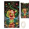 Christmas Door Decorations 70x35 Inch Fluorescence Party Supplies Christmas Party Backdrop For Porch Farmhouse Indoor Outdoor