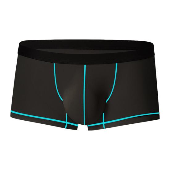 Herren Boxershorts Sommer Patchwork Farbe U-Konvex Eis Seide Dünn Boxer Briefs