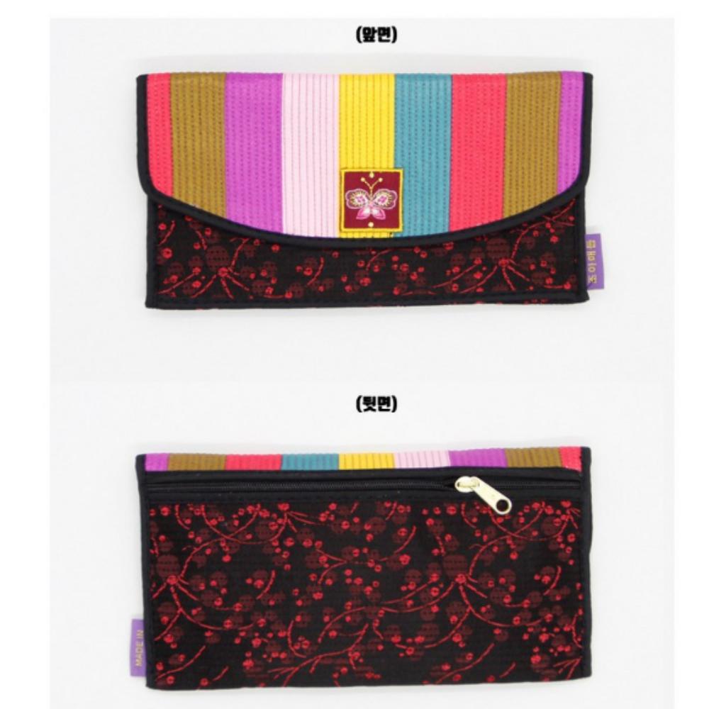 Colorful Silk Korean Quilted Long Wallet