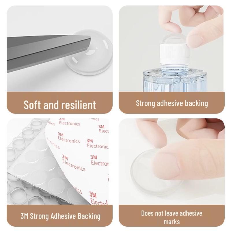 Self-Adhesive Silicone Anti-Collision Beads: Transparent Door Handle & Toilet Lid Shock Absorbers