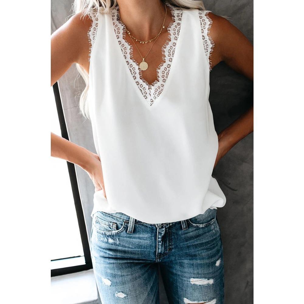 

Женская летняя футболка без рукавов с V-образным вырезом и свободным низом 3XL