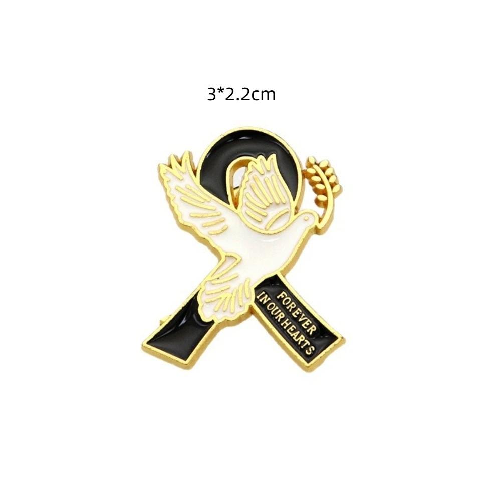 Awareness Black Ribbon Pin Melanoma Cancer Skin Cancer Funerals Memorial Pin Vintage Breast Cancer Funeral Ribbon Badge Brooch