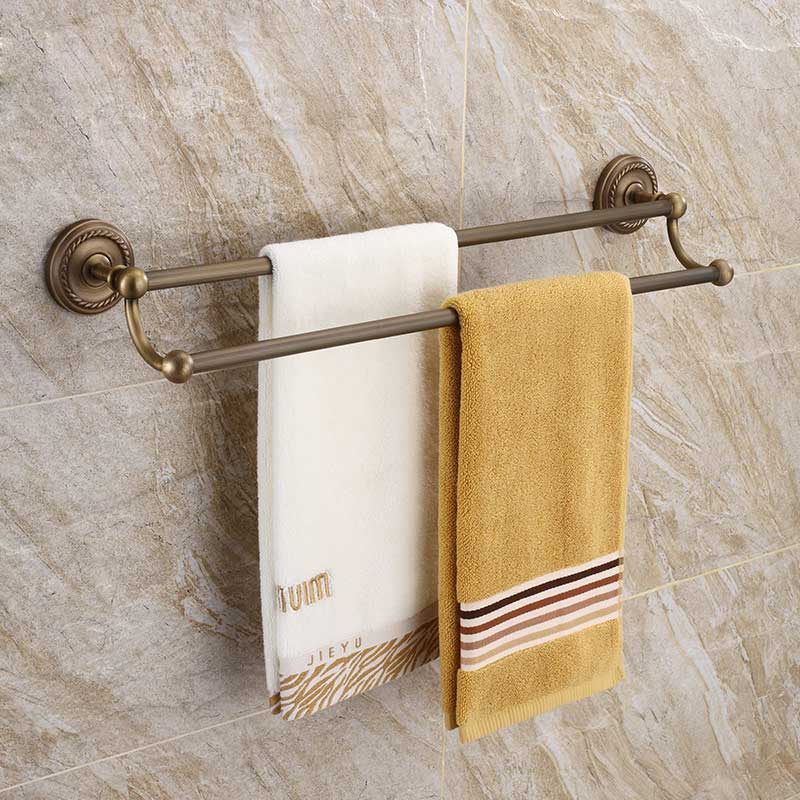 European Antique Ceramic Brass Shelf Towel Rack Gold Plated Bathroom Accessories GZ-9000