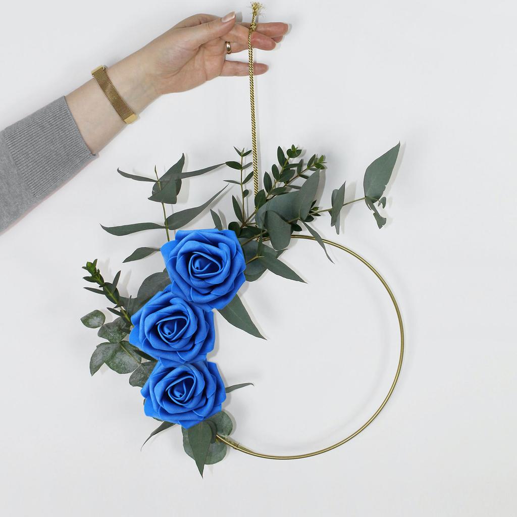 Artificial Rose Flower White PE Foam Fake Simulation Rose with Leaf and Stem