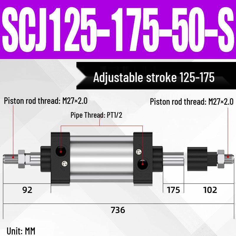 SCJ Adjustable Stroke High Thrust Pneumatic Cylinder SCJ32-160