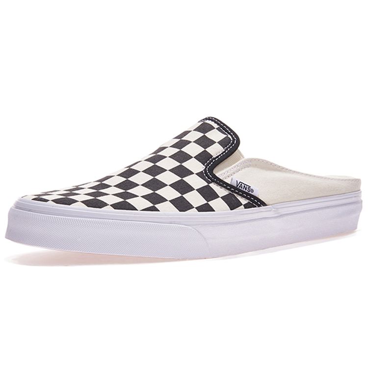 Vans Classic Slip-On Mule Checkerboard - Černé Unisex Tenisky Bílé VN0004KTEO1
