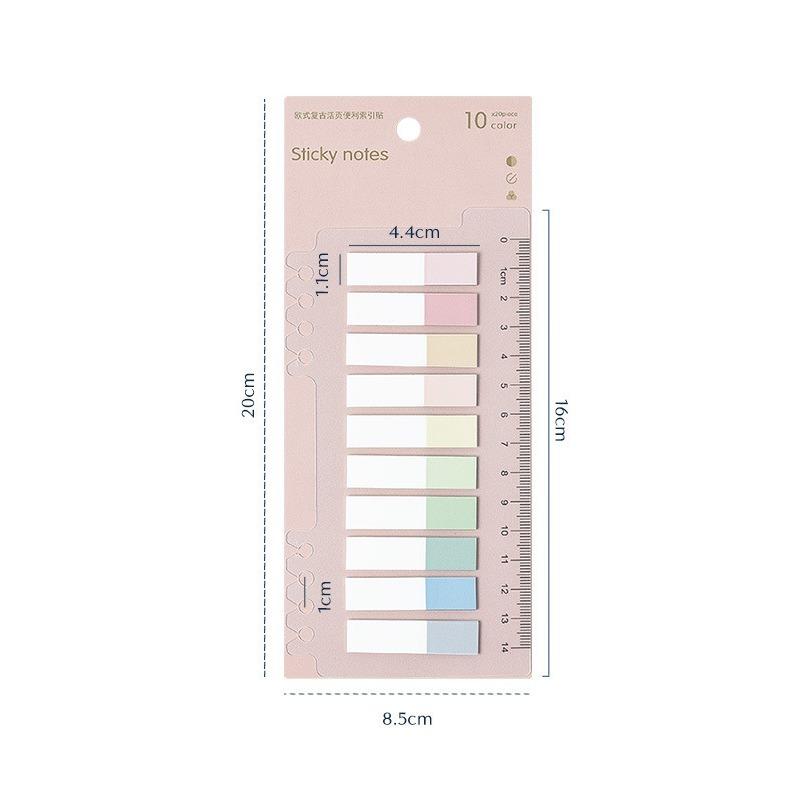 Solid Color Sticky Note Index Label Book Notebook Page Marker Paper Bookmark Tearable Waterproof Stationary Stickers