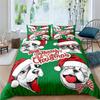 Cartoon Santa Claus Bedding Set King Queen Size Microfiber Christmas Dogs 3D Print Duvet Cover For Kids Pillowcases Home Textile