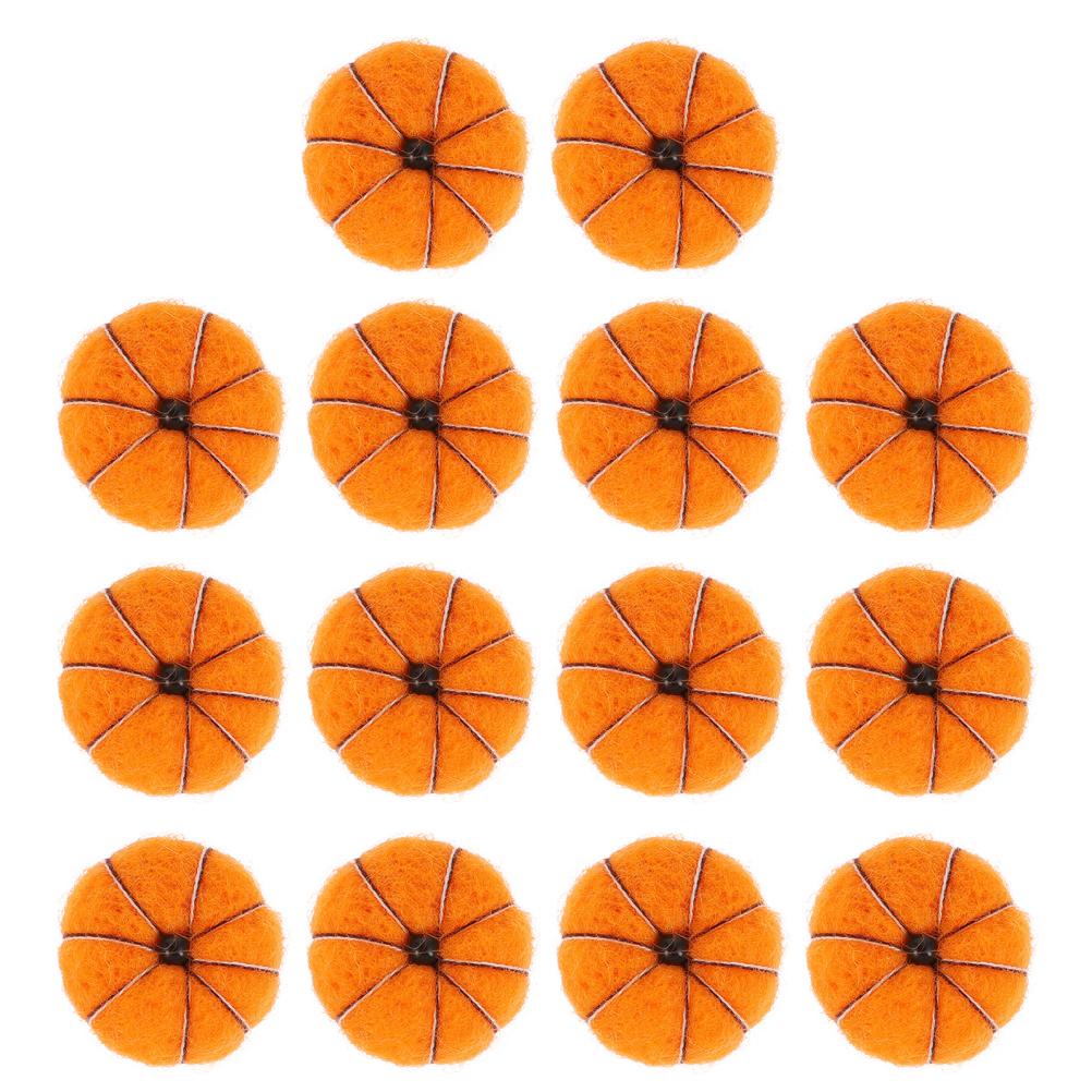  15 Pcs Wool Felt Pumpkin Pumpkins Gold Tinsel Garland Pendent Outdoor Christmas Hanging Ornament Autumnal Decoration