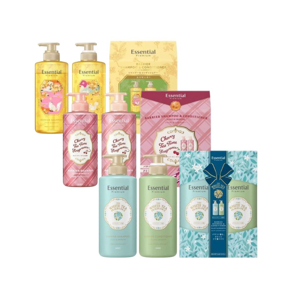 Kao Essential Premium Barrier Shampoo and Conditioner Set Silky  Smooth 450ml each