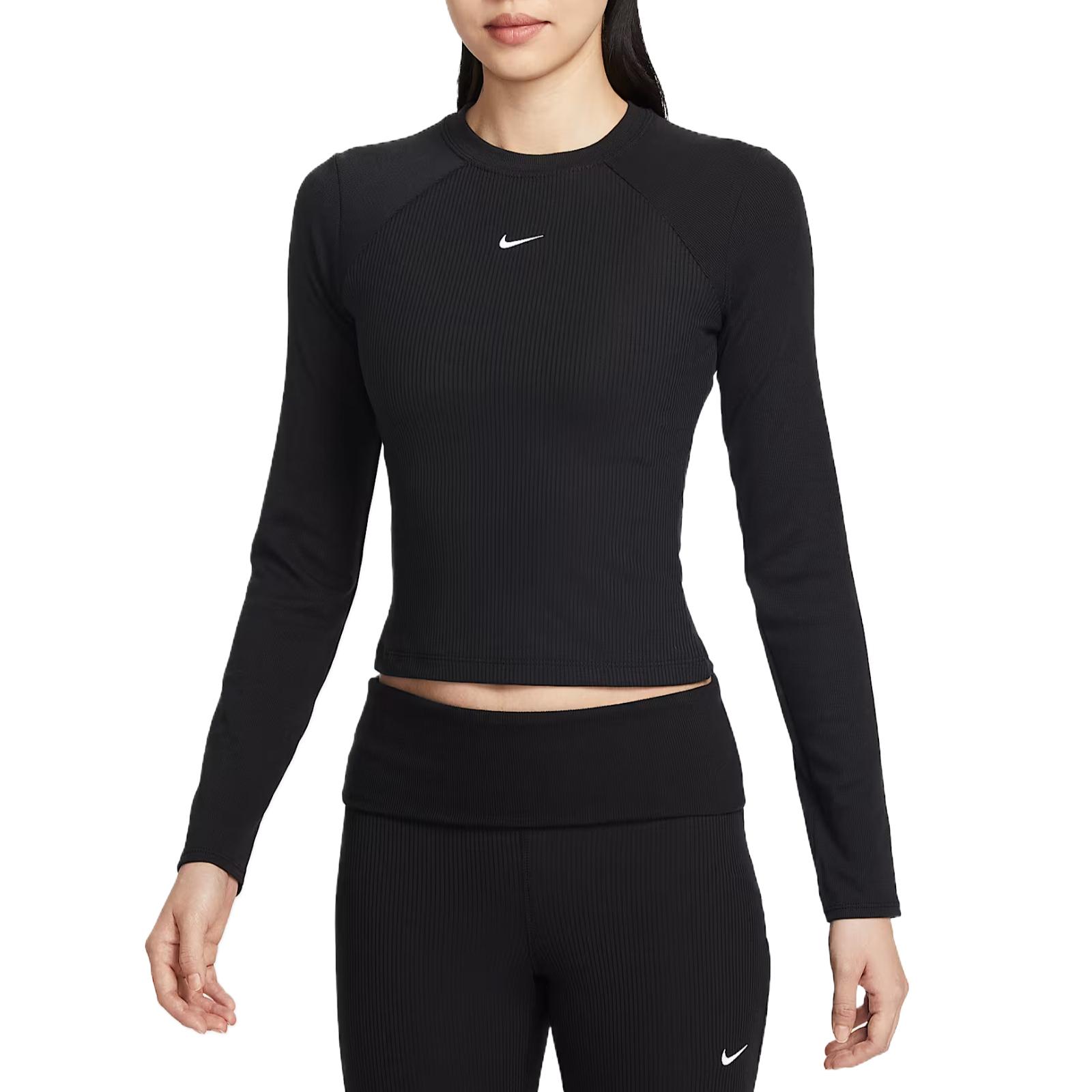 Nike Sportswear Solid Color Long Sleeve Pullover Crew Neck Raglan T-Shirt Women tops IF0237-010 XS