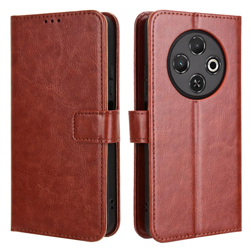 For TECNO Spark 30C 4G kL5n Case Crazy Horse Texture PU Leather Phone Wallet Cover