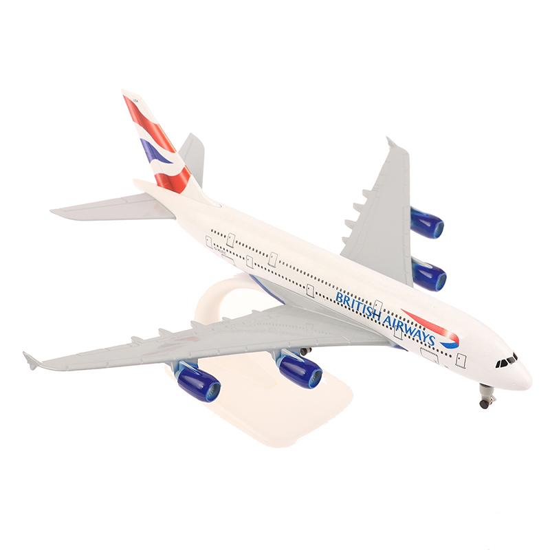 20 cm Legierung Metall UK Air British Airways Airbus 380 A380 Fluggesellschaften Flugzeug Flugzeug mit Fahrwerk Modell Diecast Flugzeugmodell