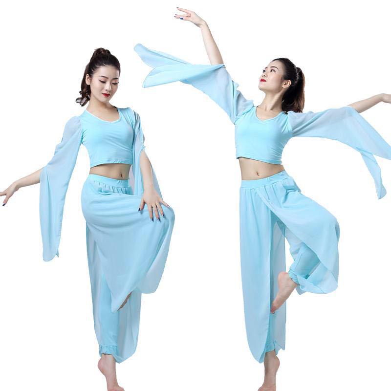 Dámský pohádkový šifonový crop top set na tanec a cvičení jógy