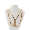 Unique Multilayer Turquoise Pendant Necklace Bucolic Iron Chain Design Versatile Styling For Women