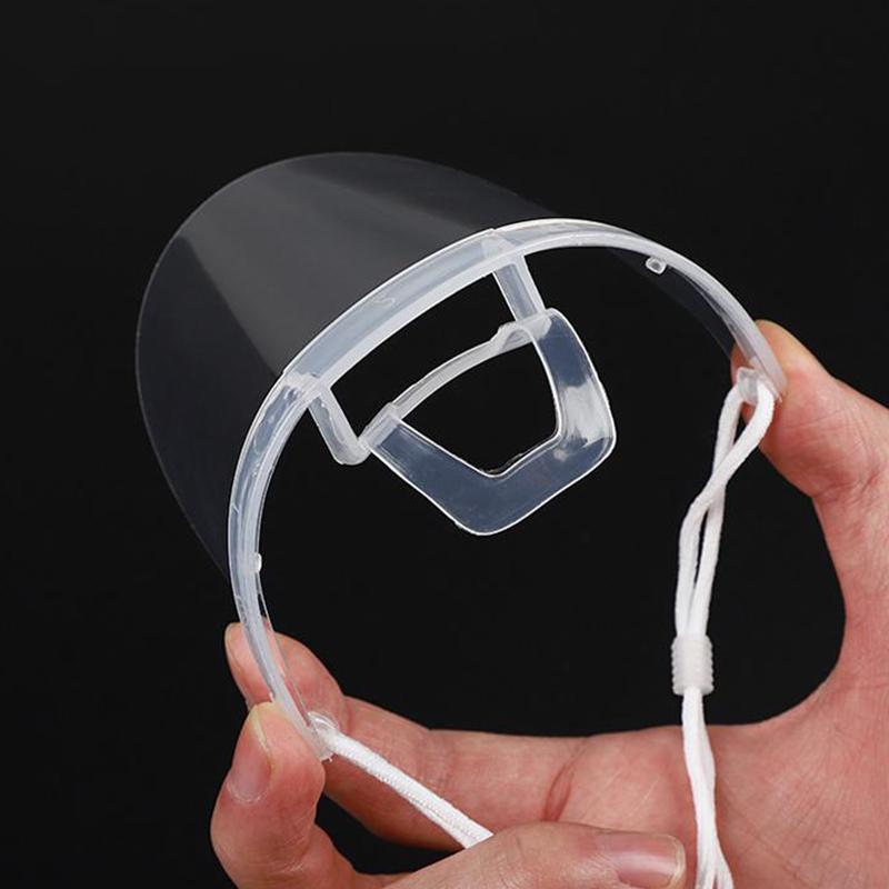 20Pcs Clear Plastic Catering Mask Hotel Beauty Chef Waiter Protective Mask Reusable Visible Splash Proof Mask