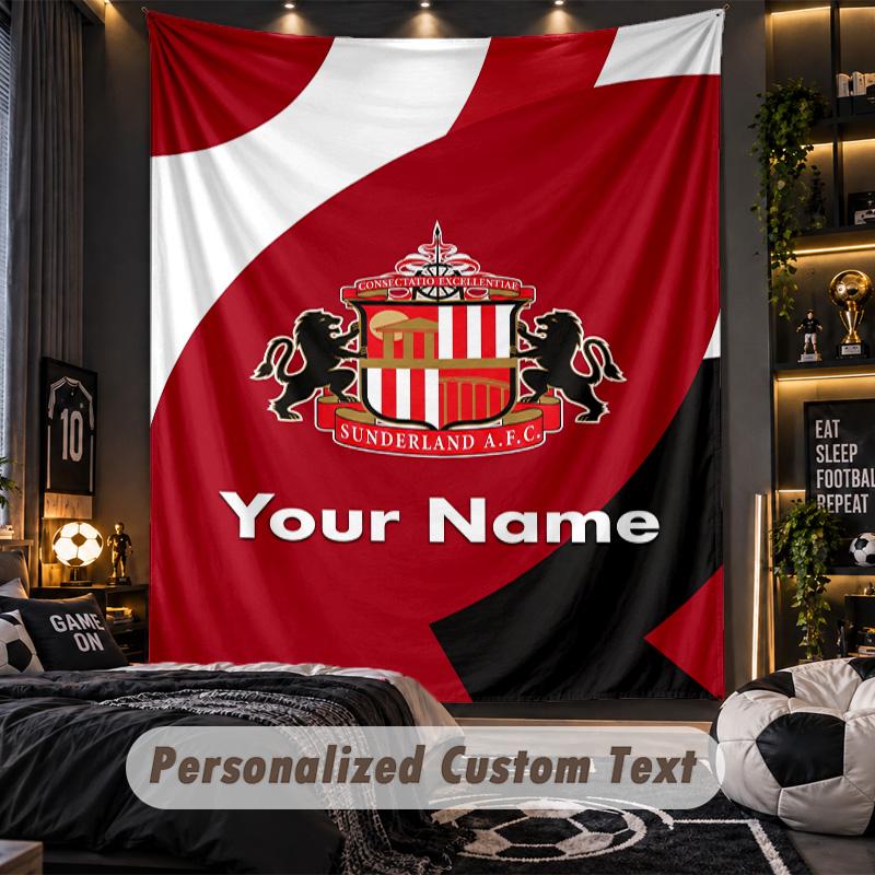 TapestrySunderland FC Custom Name Text Personalized Wall Hanging Tapestry Home Wall Decor