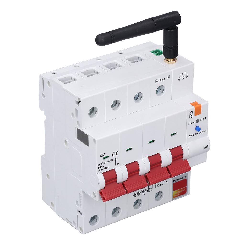 Smart Circuit Breaker for 4P 63A Metering Circuit Breaker with Timer Mobile APP Remote Control