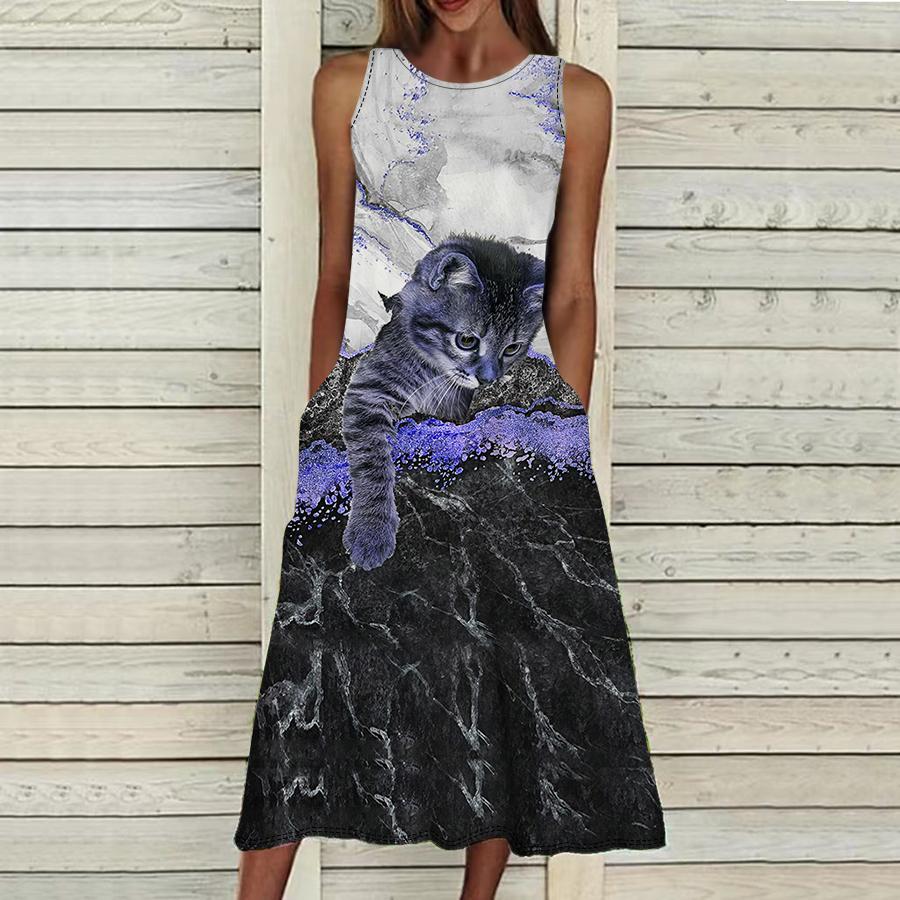 Летнее модное сексуальное платье без рукавов — фото 4