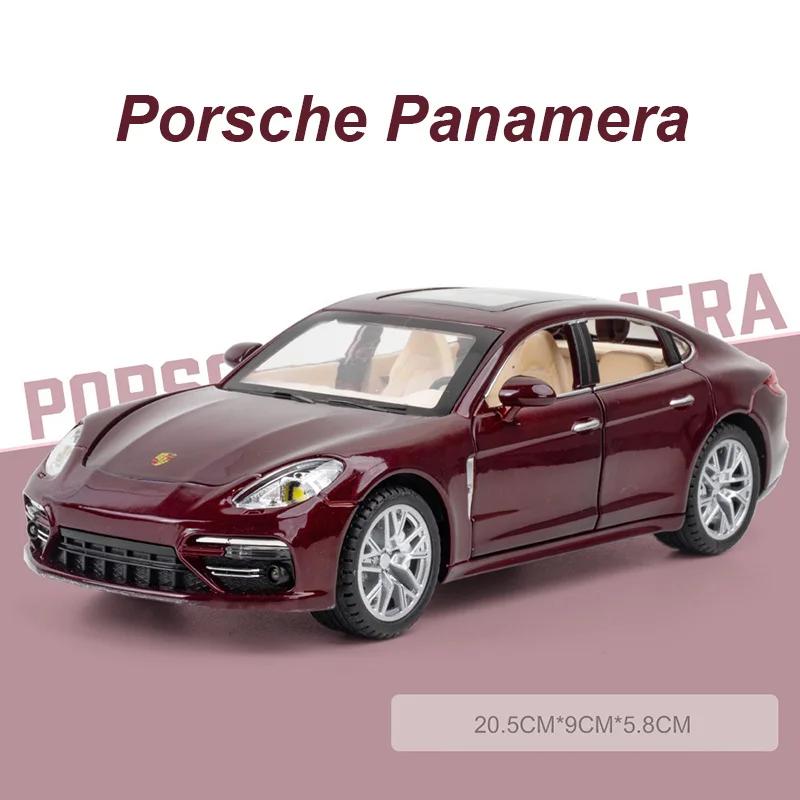 1:24 Porsche Panamera Alloy Model Car Simulation Sound And Light Pull Back Children's Diecast Toy Car With 6 Door Can Opend