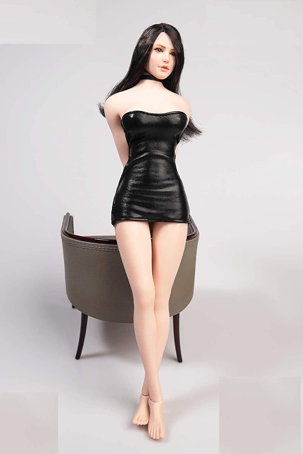 TYM TYM085 Сексуальное черное кожаное нижнее белье для масштабных экшн-фигурок и головы Нет [TOYBARJAPAN] 1/6 (Тело включено)