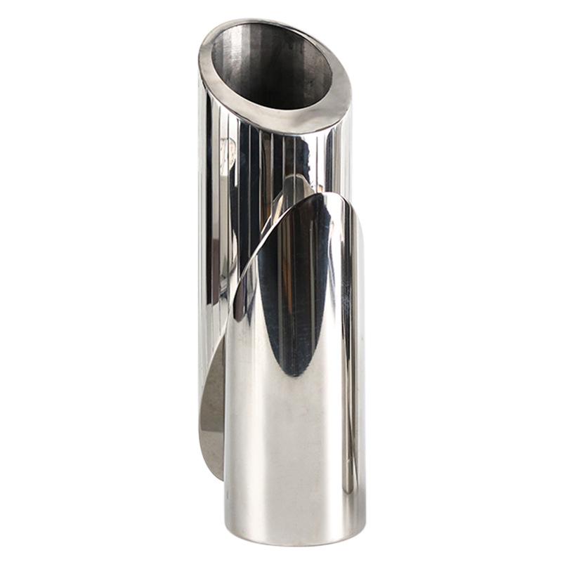 Artistic Metal Flower Vase, Mismatched Design, Large Opening, Beveled Edge - Ideal for Living, Dining, or Office Décor