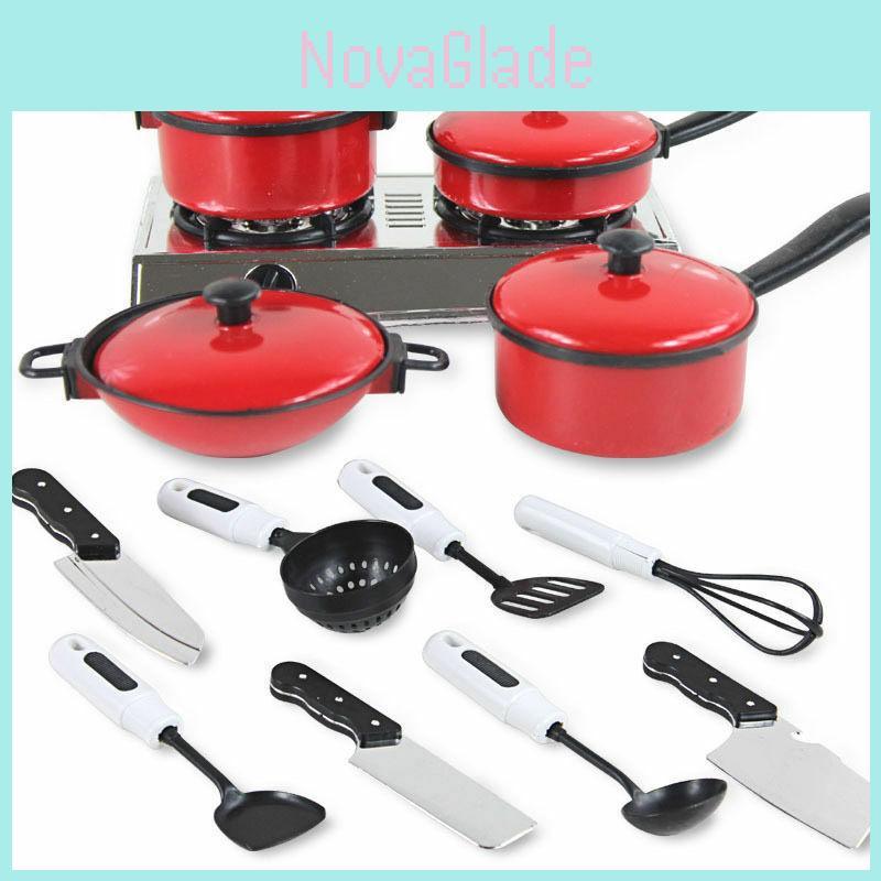 Delightful 13pcs Kid Play House Toy Kitchen Utensils Cooking Pots And Pans Set