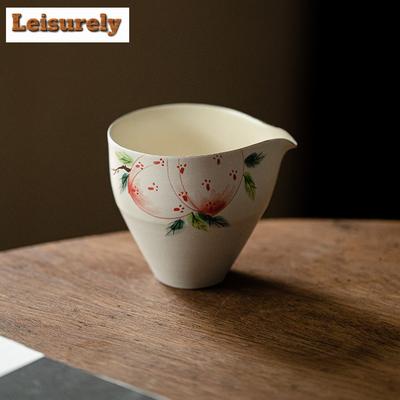 160 ml japanischer Pulver-Yin-Teekrug, handbemalt, Vintage, Langlebigkeit, Pfirsich, Cha Hai, Haushaltsgerechtigkeitstasse, Teeservice, Café-Zubehör