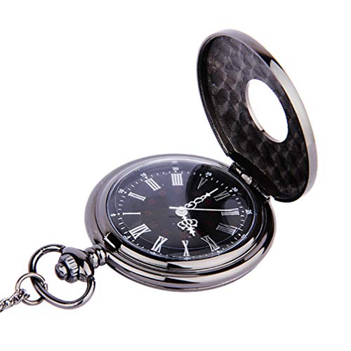POPETPOP Pocket Watch, Antique Nurse Watch, Keychain, Retro, Simple, Alloy, Silver/Black Dial, Men's, Women's, Backpack, Bag, Pocket, Schoolbag
