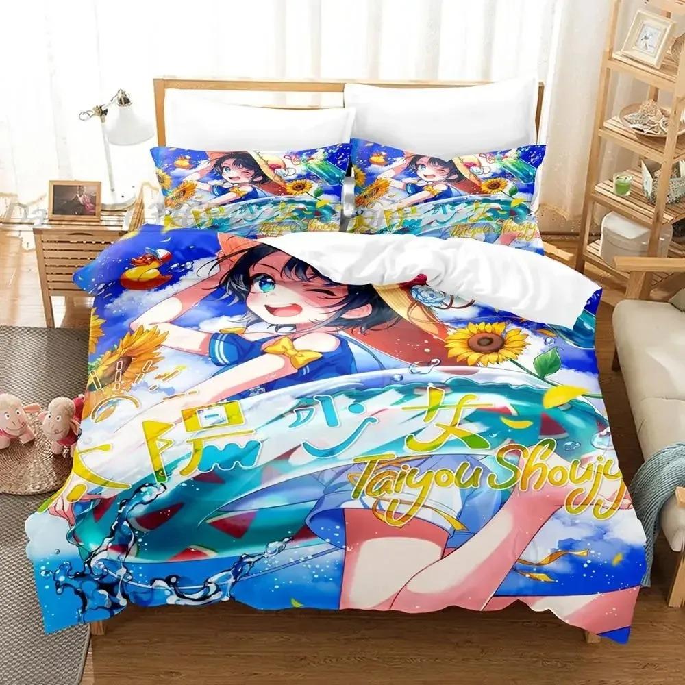 ŌOzora-Subaru Bedding Set Single Twin Full Queen King Size Bed Set Aldult Kid Bedroom Duvetcover Sets 3D Anime Kawaii bed