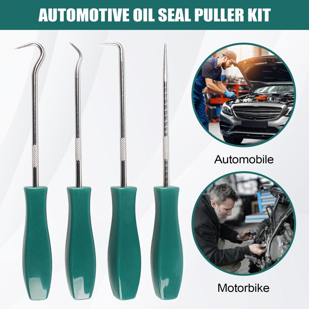 Oil Seal Removal Tool 4-Pieces Portable Precision Professional Remover Separator Extractor O Ring Tool for Lock Bearing