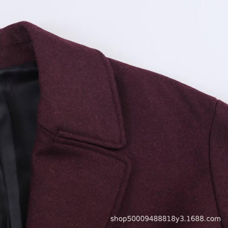 Womens Oversized Long Wool Blend Coat Streetwear Style Loose Fit Winter Outerwear